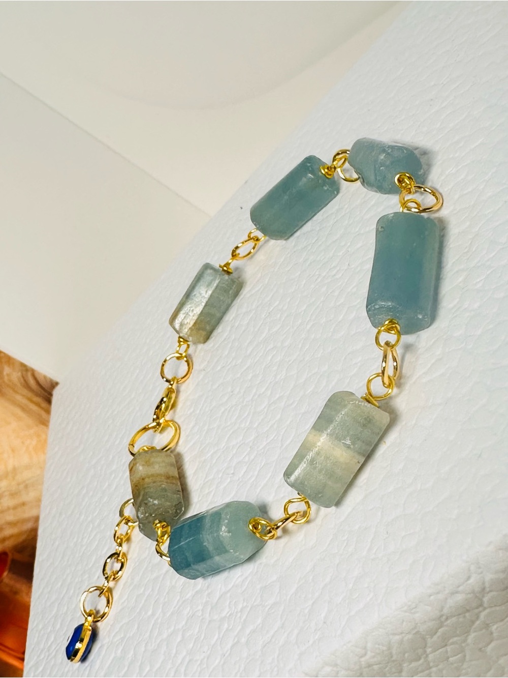 Aquatine Lemurian Blue Stone Bracelet